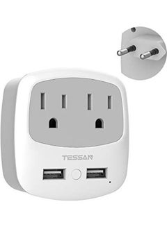 TESSAN International Travel Plug Adapter White/Grey  - Image 1