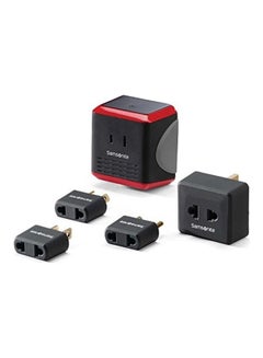 Converter/Adapter Plug Kit With Pouch Black/Red/Grey
