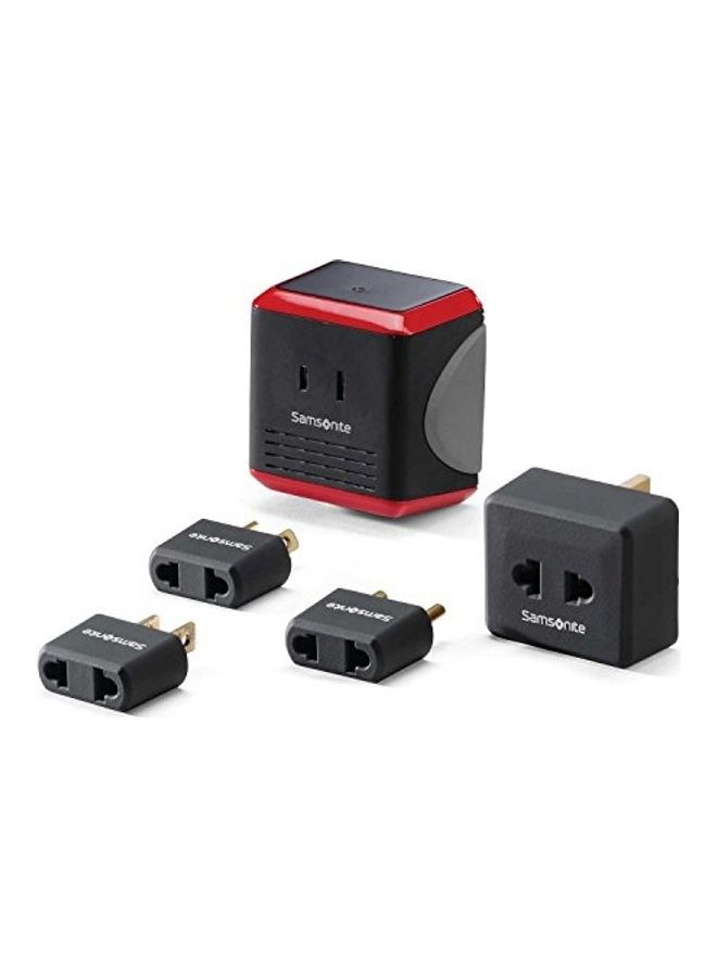 Samsonite - Converter/Adapter Plug Kit With Pouch Black/Red/Grey - Image 1