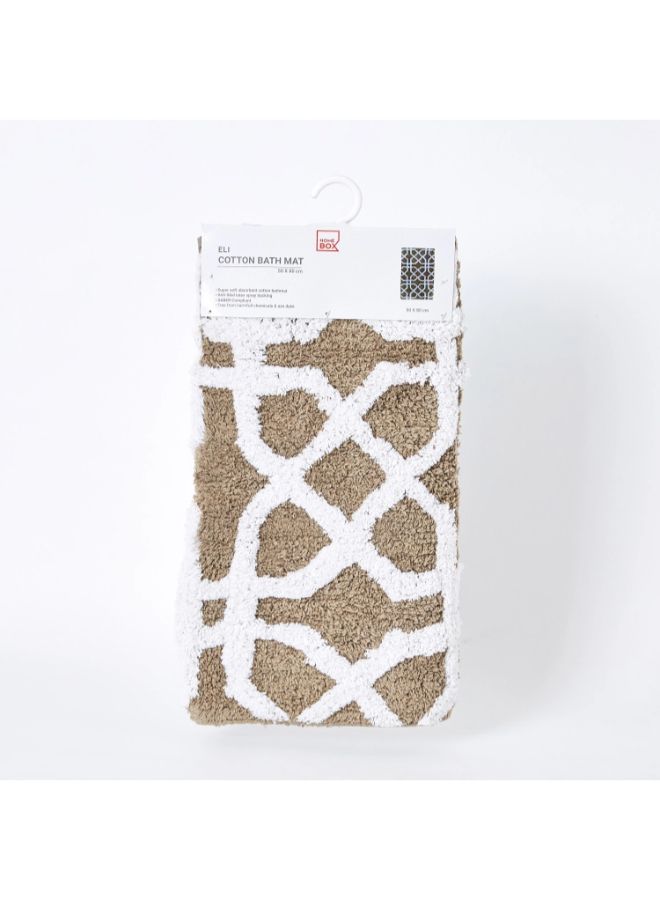 Home Box Eli Bath Mat Brown/White 50x80cm  - Image 2