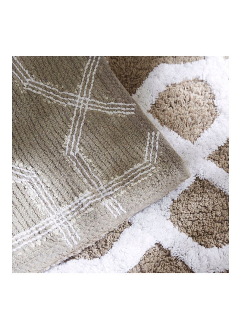 Home Box Eli Bath Mat Brown/White 50x80cm  - Image 4