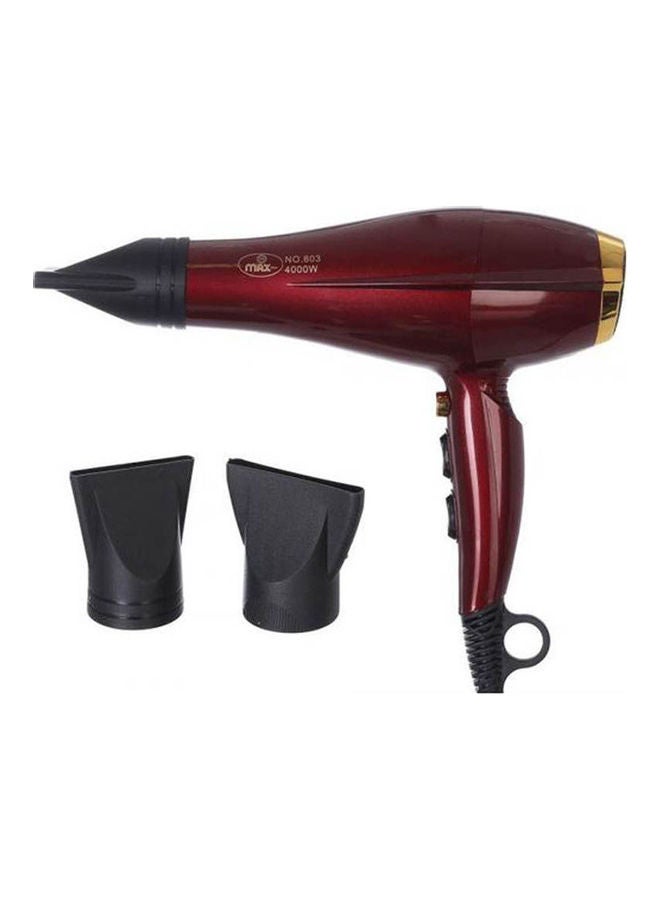 Max - Professional Hair Dryer 803 Strong Copper Motor Burgundy - Image 1