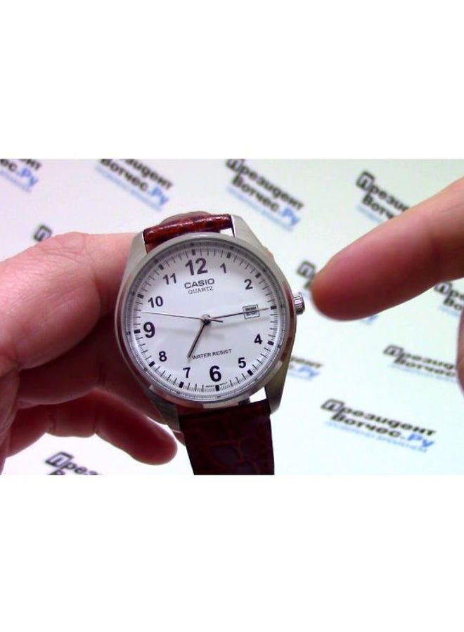 CASIO - Men's Leather Analog Watch MTP-1175E-9A - Image 1
