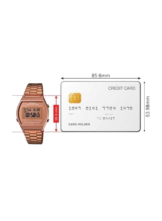 CASIO - Women's Vintage Collection Youth Water Resistant Digital Watch B640WC-5ADF - 35 mm - Rose Gold - Image 1