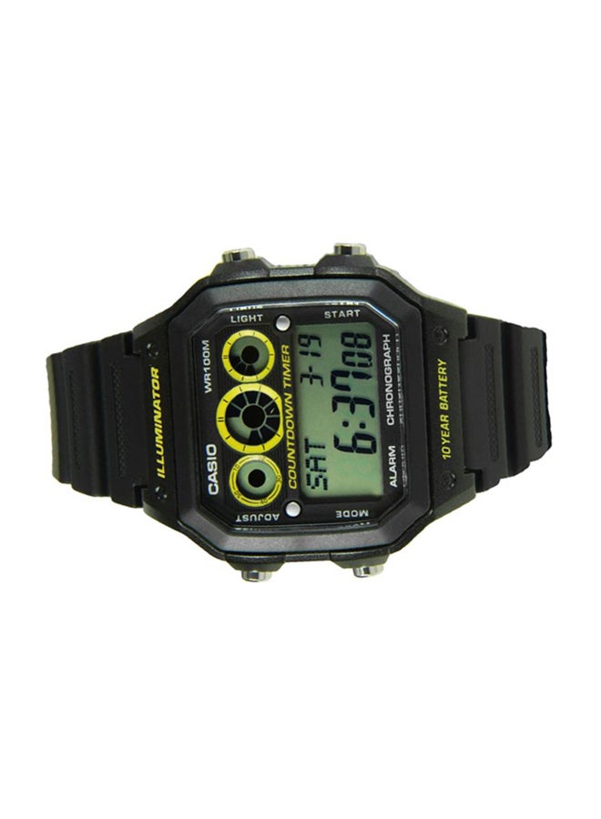 CASIO Boys' Men's Leather Digital Watch AE-1300WH-1A2 - 42.1 mm - Image 4