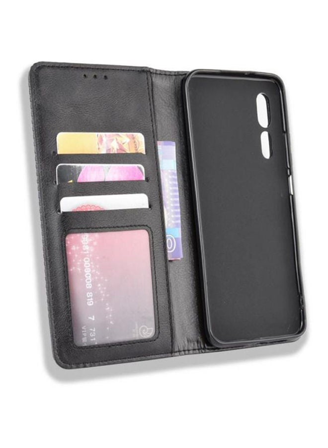 Generic - Case For Zte Axon 10 Pro & Axon 10 Pro 5G. Retro Flip Wallet Phone Case Black - Image 1