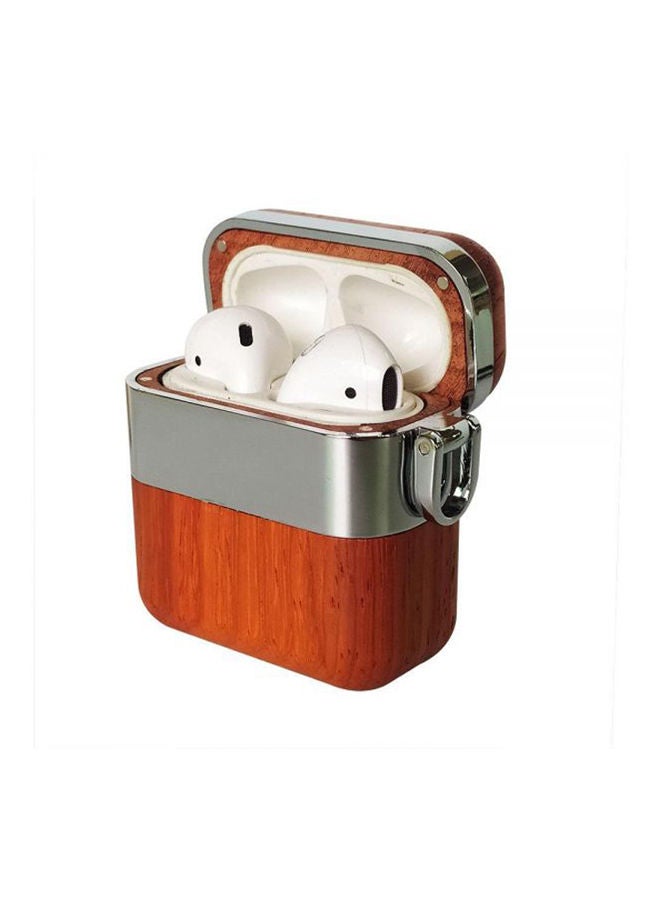Generic Protective Nature Wood Wooden Cover Case And Skin For Apple AirPods Charging Case Fro Tws I10 I12 With Antilost Hook For AirPods Accessories Kits Multicolour 