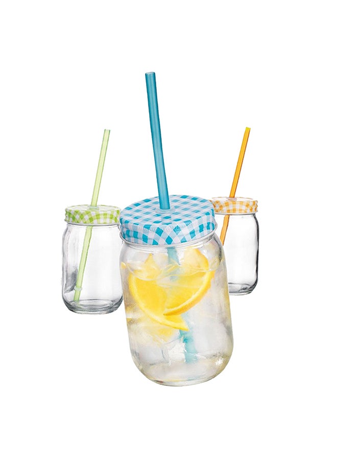 Feelings Glass Sipper Mug Set Ppcs 500ml Each Multicolour - Image 1