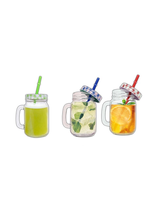 Feelings Glass Sipper Mug Set Ppcs 500ml Each Multicolour - Image 2