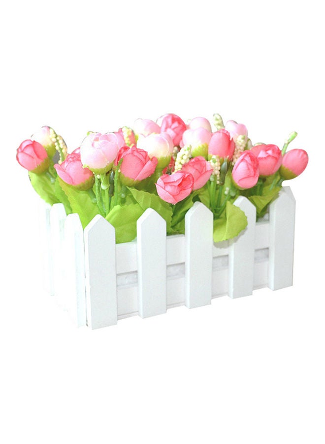 Generic Artificial Simulation Artichoke Flowers with Wooden Holder Multicolour  - Image 1