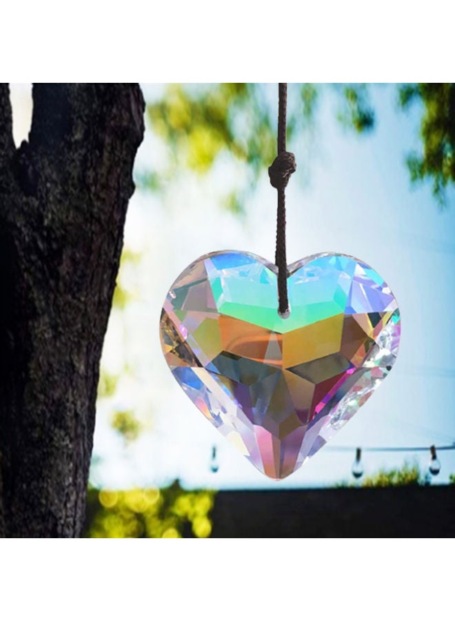 Heart Shaped Faux Crystal Hanging Pendant Multicolour - Image 4