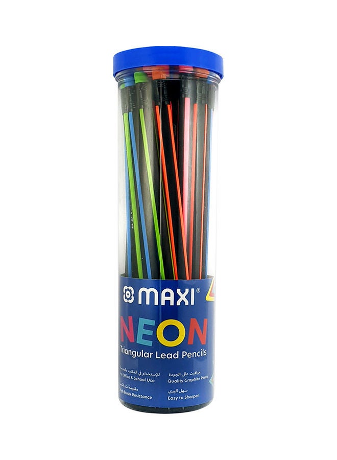 Maxi Pack Of 30 Triangular Lead Pencils Multicolour 