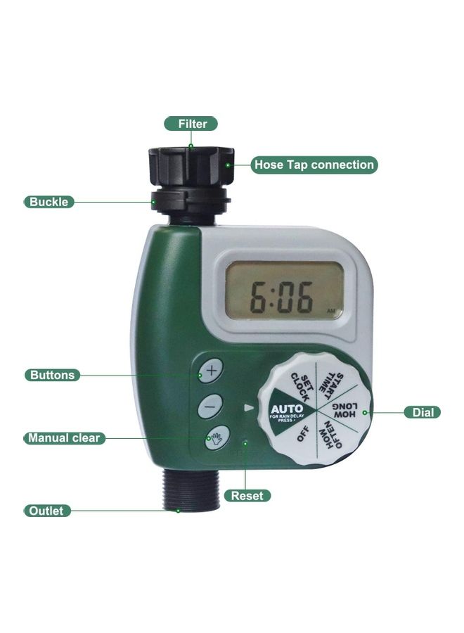 Hose Water Timer Green