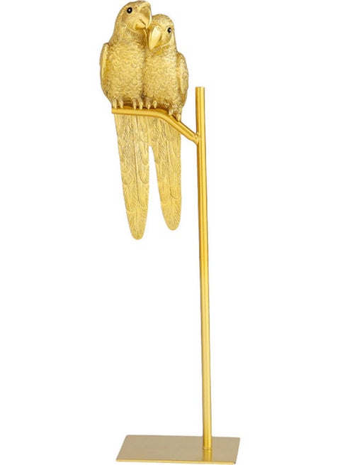 Decorative Parrot Pair Design Realistic Ornament Golden