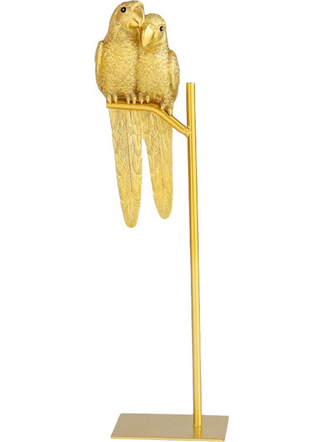 Decorative Parrot Pair Design Realistic Ornament Golden