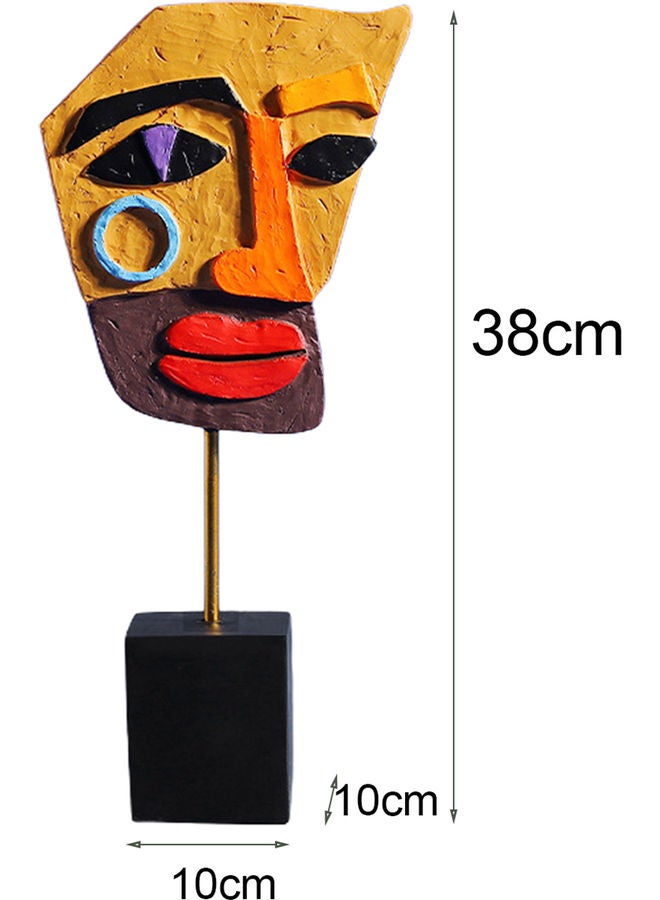 تمثال تجريدي أنيق مصنوع من الراتنج وعلى شكل وجه ومُخصص لديكور المنزل متعدد الألوان - Image 2
