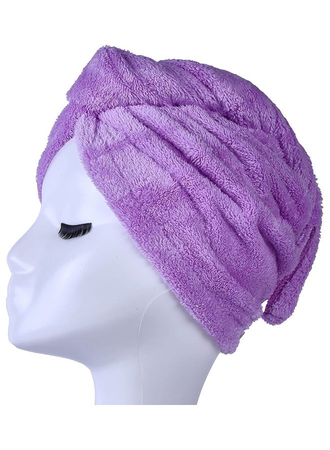 ZENHOME Super Absorbent Hair Towel Purple 25x65cm - Image 3