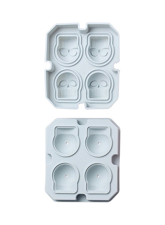 Generic - Eco-friendly Skull Shape Silicone 3D Ice Cube Tray Blue - Image 1