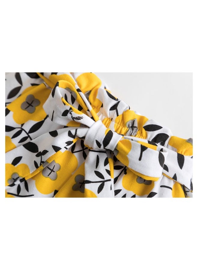 We Happy - Floral Printed Casual Cloth Set Yellow - Image 1