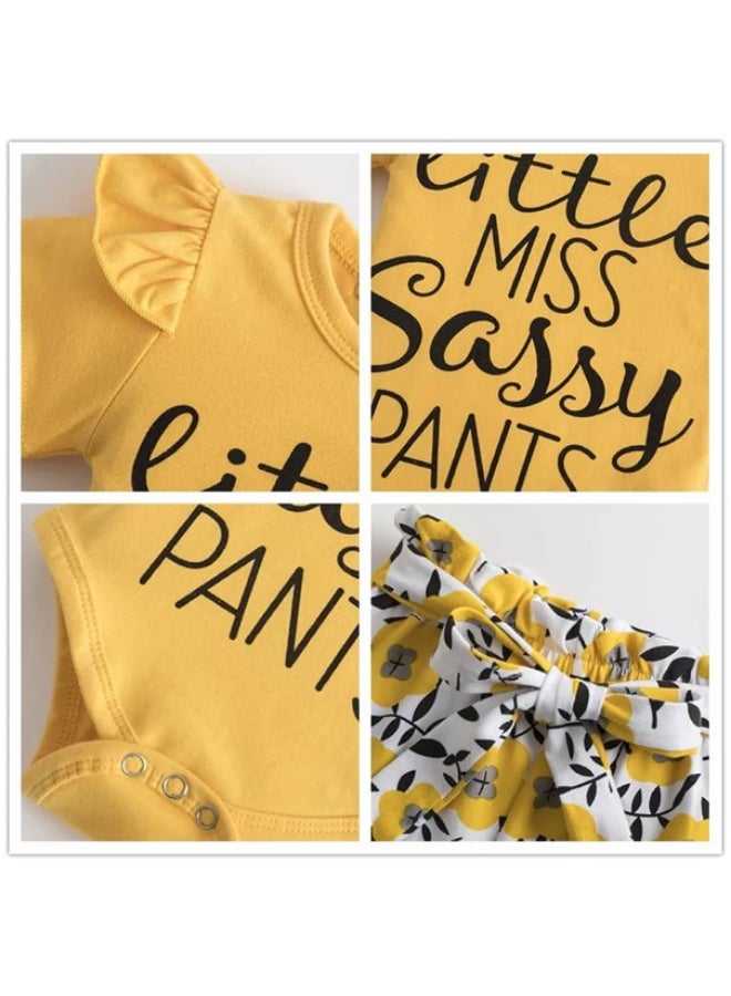 We Happy - Floral Printed Casual Cloth Set Yellow - Image 1