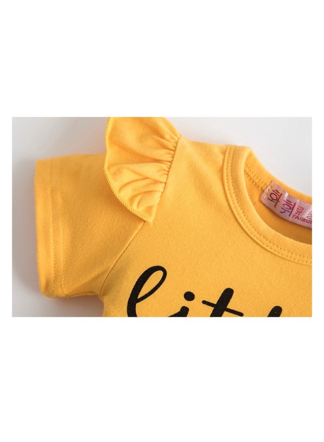 We Happy - Floral Printed Casual Cloth Set Yellow - Image 1