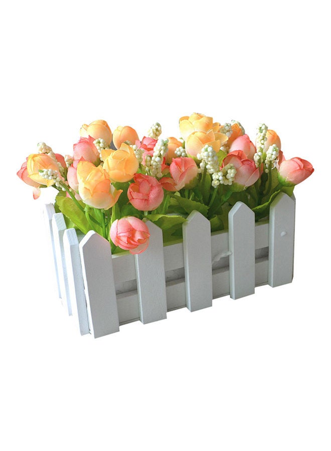 Generic Artificial Simulation Artichoke Flowers with Wooden Holder Multicolour 