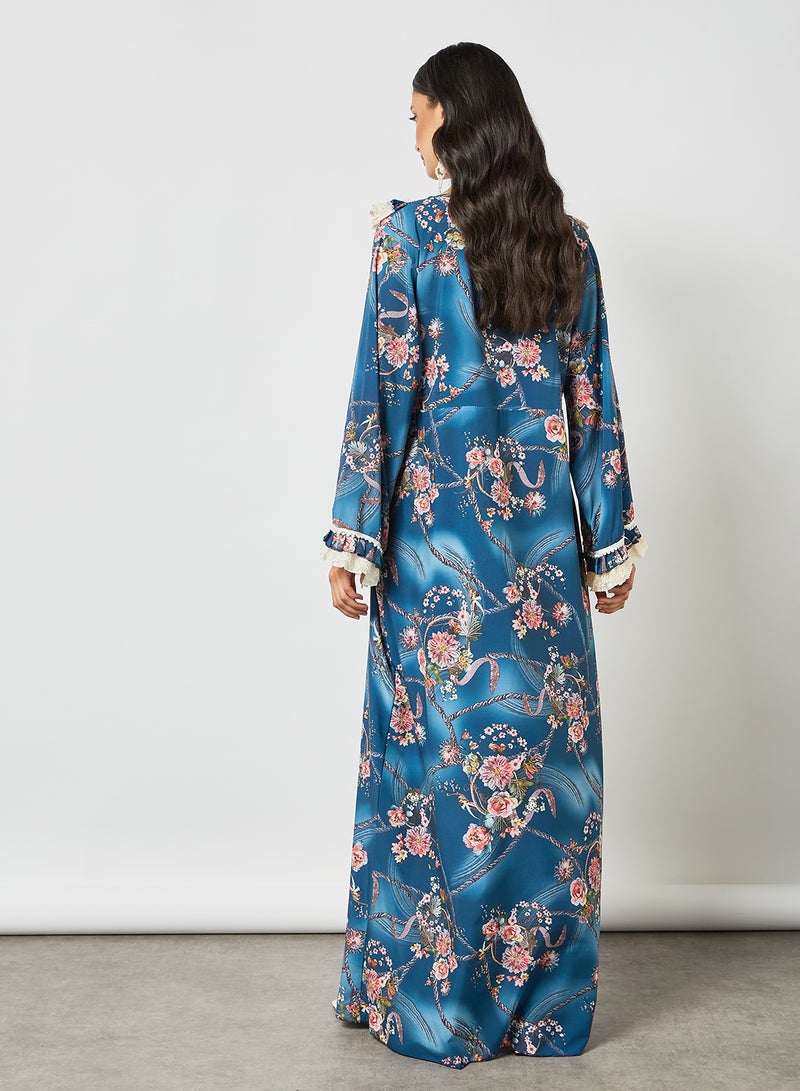 Bousni - Embroidered Maxi Jalabiya Multicolour - Image 1