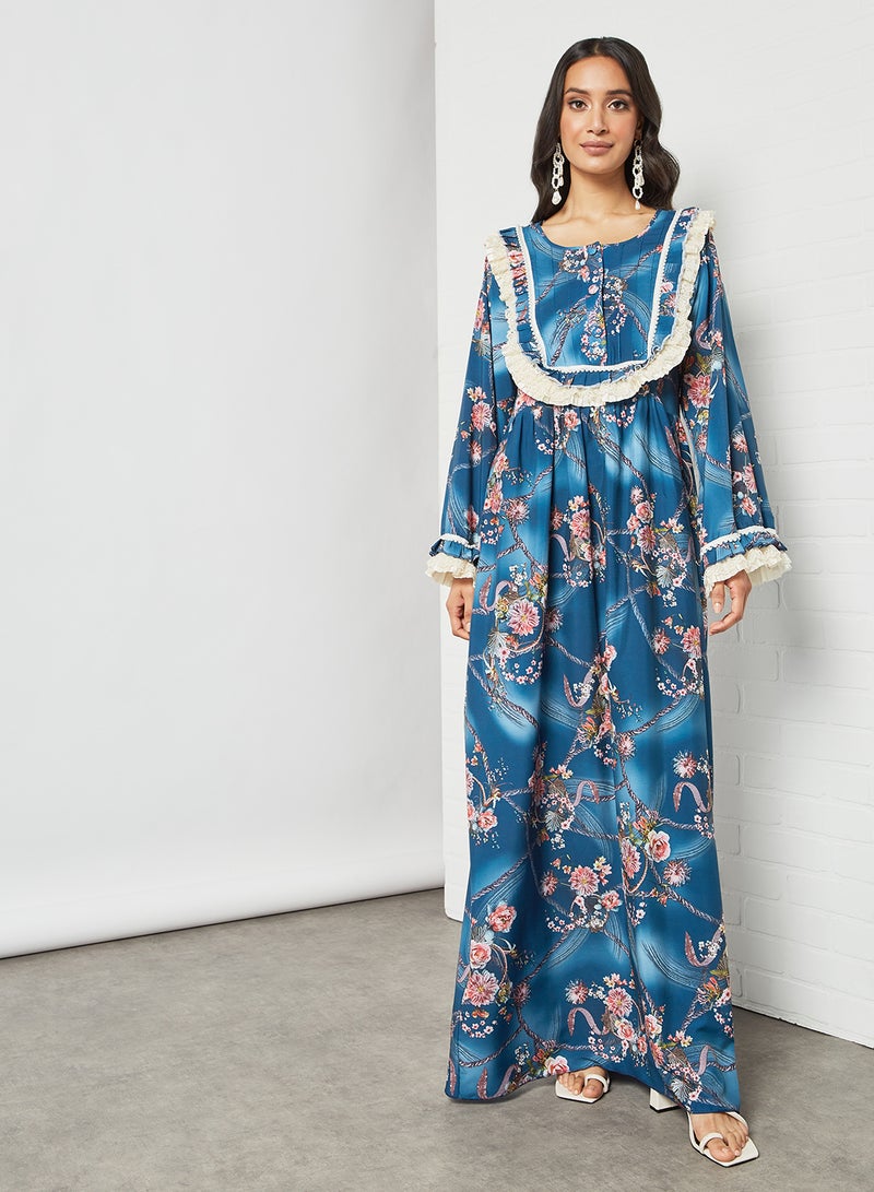 Bousni - Embroidered Maxi Jalabiya Multicolour - Image 1