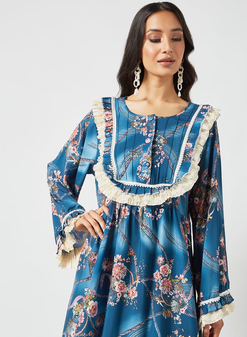 Bousni - Embroidered Maxi Jalabiya Multicolour - Image 1