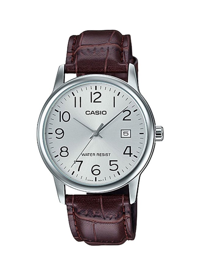 CASIO Men's Leather Analog Wrist Watch MTP-V002L-7B2 - Image 1