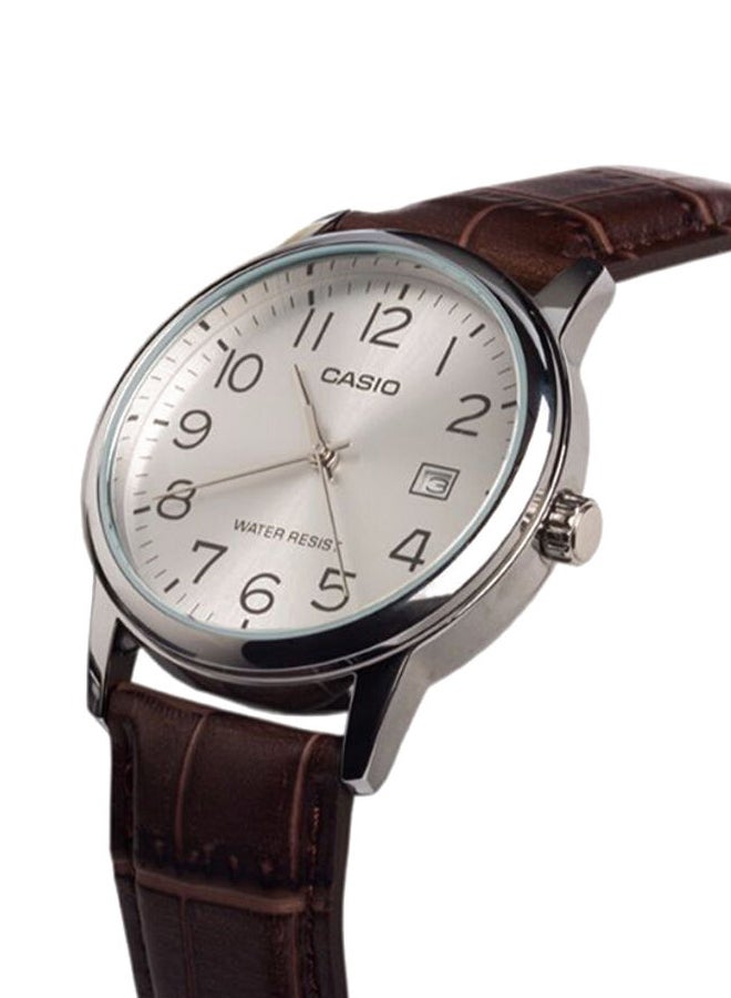 CASIO Men's Leather Analog Wrist Watch MTP-V002L-7B2 - Image 3
