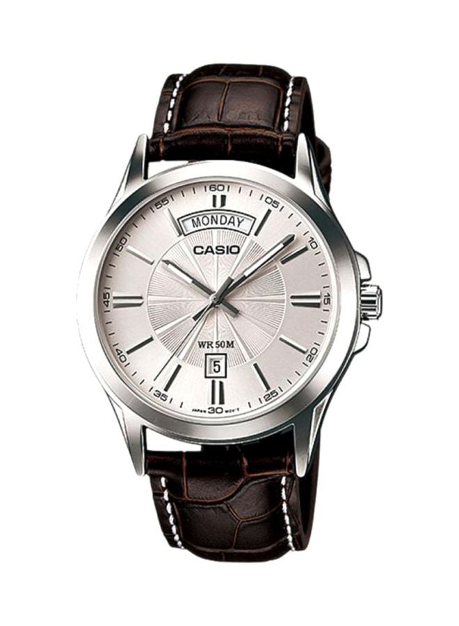 Men's Leather Analog Watch MTP 1381L-7A