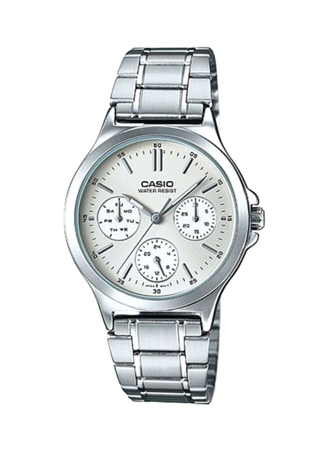CASIO Women's Stainless Steel Analog Wrist Watch LTP-V300D-7A - 33 mm - Silver - Image 1