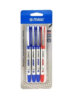 Maxi Pack Of 4 Roller Pen Blue/Red 