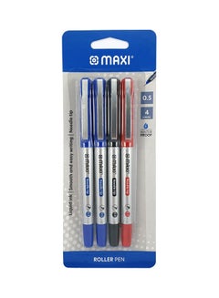 Maxi Pack Of 4 Roller Pen Red/Blue/Black 