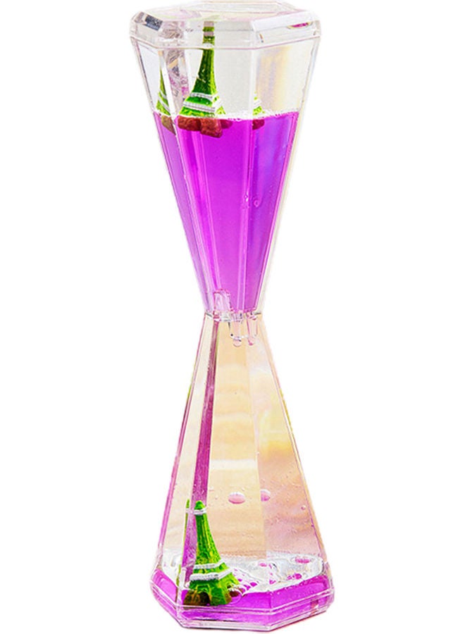 Hexagonal Shape Oil Drop Hourglass for Decor Purple