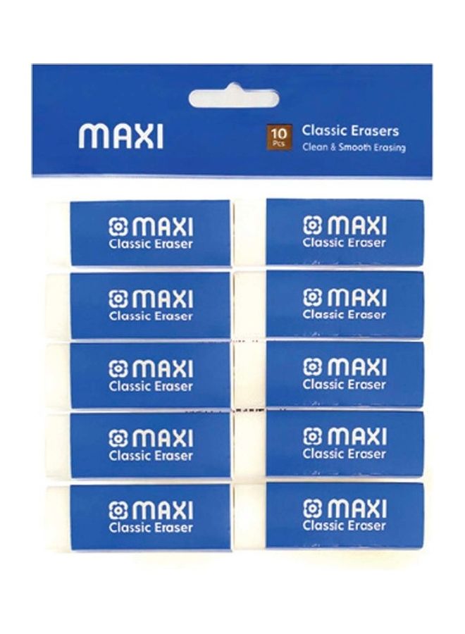 Pack Of 10 Classic Erasers White White - v1624347633/N48418695A_1