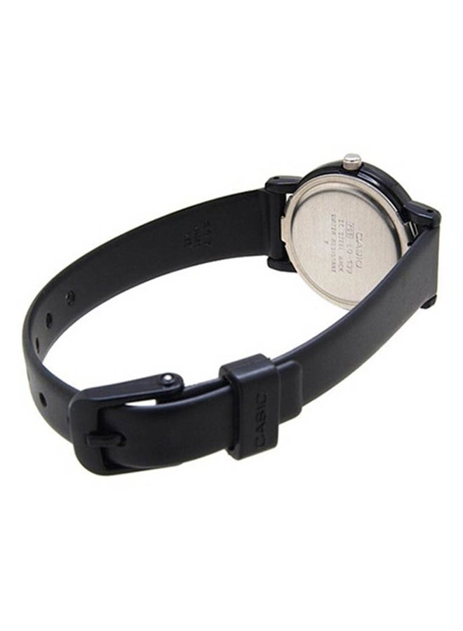 كاسيو ساعة يد بعقارب وسوار من الراتنج مقاومة للماء طراز LQ139AMV-7B3 - مقاس 24 مم - لون أسود للنساء - Image 2