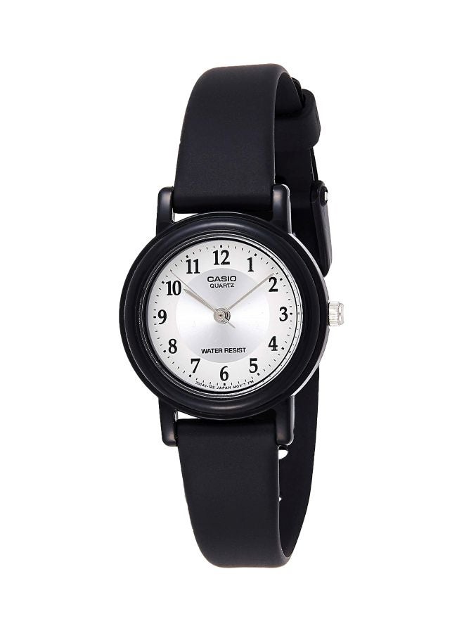 كاسيو ساعة يد بعقارب وسوار من الراتنج مقاومة للماء طراز LQ139AMV-7B3 - مقاس 24 مم - لون أسود للنساء - Image 1