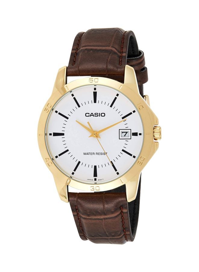 CASIO - Men's Water Resistant Analog Watch MTP-V004GL-7AUDF - 47 mm - Brown - Image 1