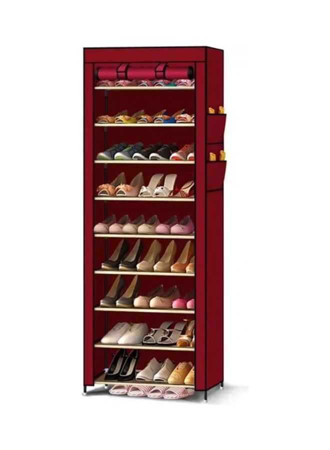 MARGOUN 9 Tier Shoe Organizer Rack 60x30x160±2 cm Red  - Image 1