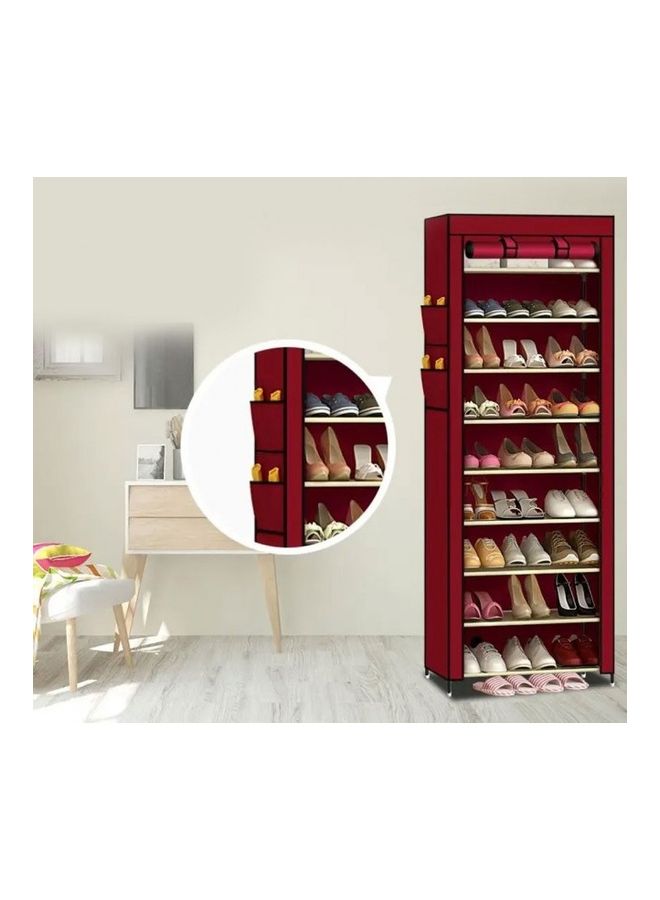 MARGOUN 9 Tier Shoe Organizer Rack 60x30x160±2 cm Red  - Image 2