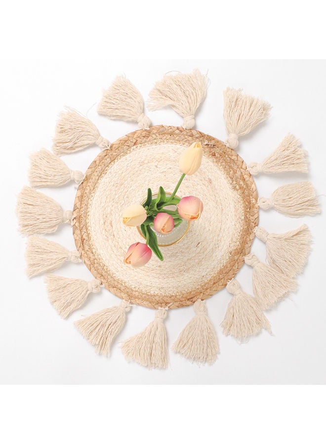 Decorative Wall Hanging Bohemian Tapestry Beige  - Image 5