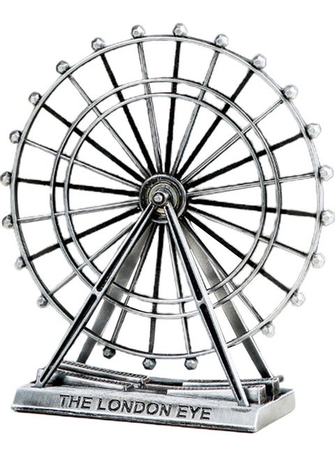 Vintage Nordic Style Rotatable Metal Ferris Wheel Figurine Antique Silver