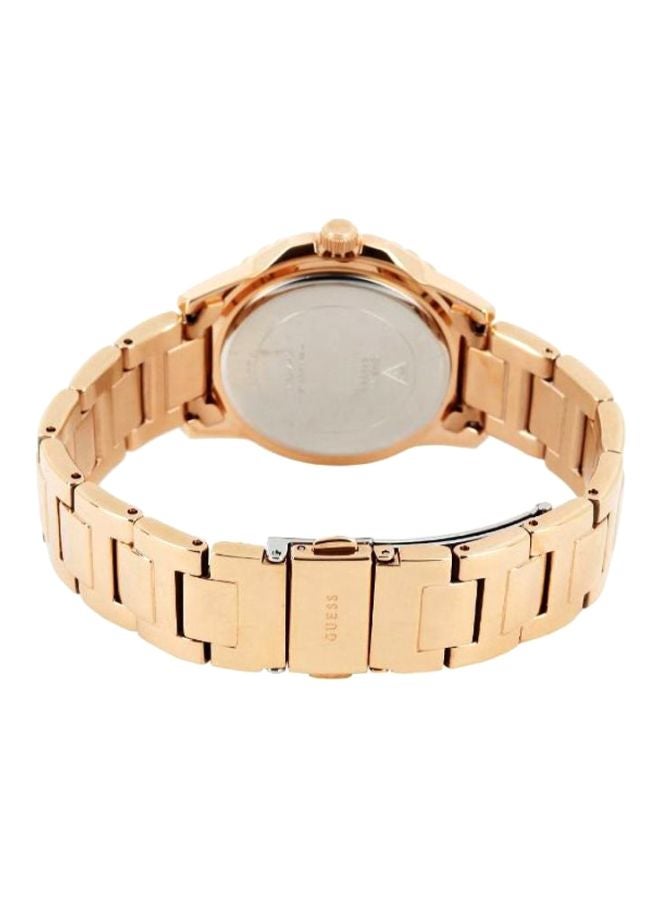 جس ساعة يد بعقارب وسوار من الستانلس ستيل طراز W0705L3 للنساء - Image 2