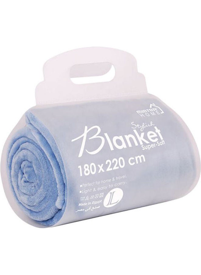 منترا بطانية تدفئة مصنوعة من المايكروفايبر مايكروفايبر أزرق 220x180سم - Image 1