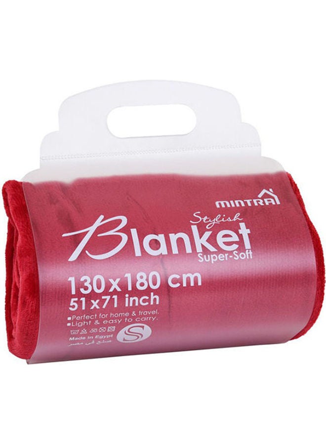 Lightweight Blanket Bed and Sofa 250 GSM Extra Soft Premium Microfiber Red 130X180cm