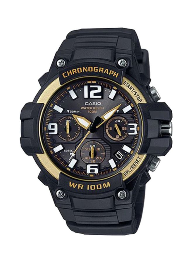 كاسيو ساعة يد كرونوغراف مقاومة للماء طراز MCW-100H-9A2 - قياس 49 مم - لون أسود للرجال - Image 1