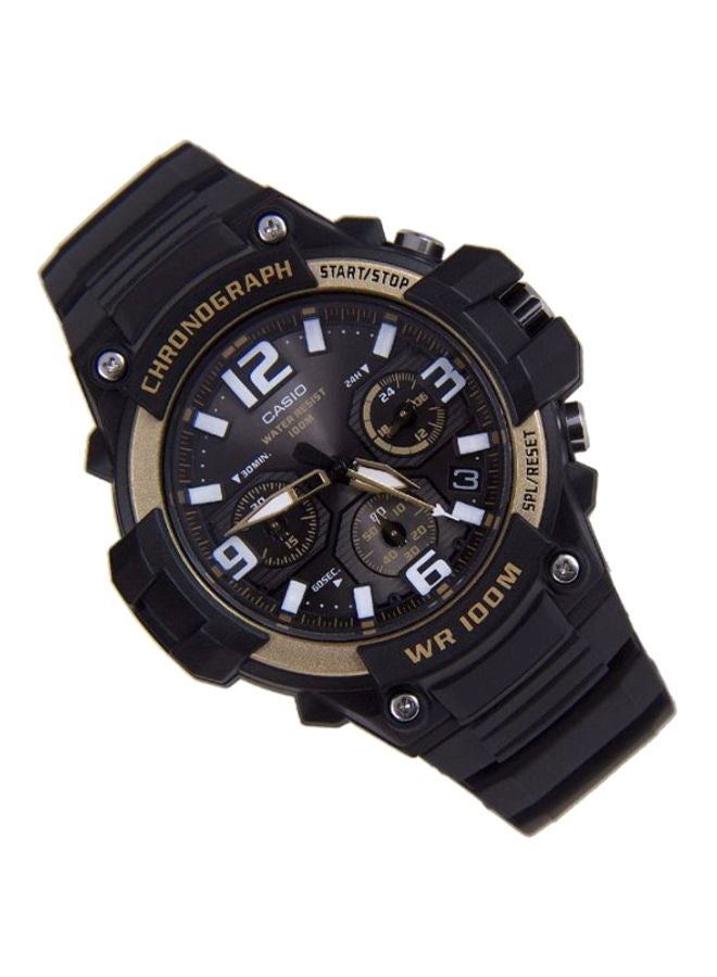 كاسيو ساعة يد كرونوغراف مقاومة للماء طراز MCW-100H-9A2 - قياس 49 مم - لون أسود للرجال - Image 5