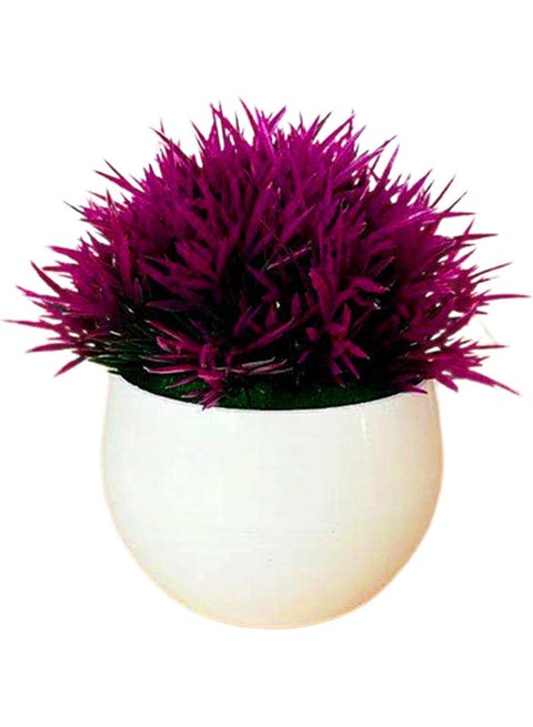 Artificial Plant With Pot Purplish Red/White 14x14x14cm
